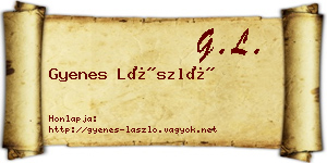 Gyenes László névjegykártya